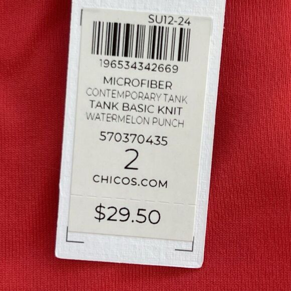 CHICO’S Microfiber Tank Top Shirt LOT OF 3! Size 2 Large Blue White Pink NEW - Picture 8 of 9